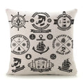 Axyaa Mediterranean Lighthouse Sail Print Pillow Cover for Home Decor