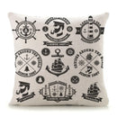 Axyaa Mediterranean Lighthouse Sail Print Pillow Cover for Home Decor