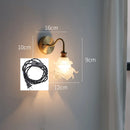 Axyaa Flower Glass Copper Wall Sconce LED Light with Pull Chain Switch