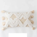 Axyaa Pink Ivory Boho Cushion Cover 45x45cm Handmade Zigzag Design
