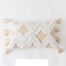 Axyaa Pink Ivory Boho Cushion Cover 45x45cm Handmade Zigzag Design