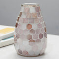 Axyaa Glass Mosaic Vase for Hydroponic Green Dill Small Flower Arrangement