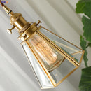 Axyaa Nordic Copper LED Glass Pendant Light for Cafe, Restaurant, Bedroom - Hanging Lamp