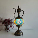 Axyaa Mediterranean Art Deco Turkish Mosaic Table Lamp - Handcrafted Glass Bed Light