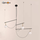 Axya Three-Head Glass Ball Pendant Lamps Nordic Style Restaurant Cafe Bar