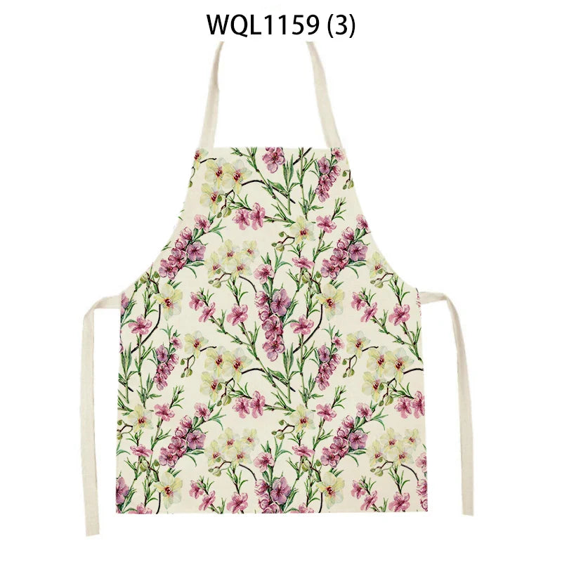 Axyaa Green Leaves Kitchen Apron - Elegant Floral Cooking & Baking Chef Apron