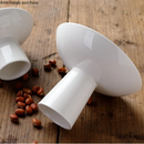 Axya White Ceramic Fruit Tray with Tall Feet and Round Design