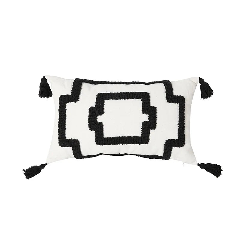 Axyaa Tufted Geometric Cushion Cover for Modern Home Decor