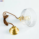 Axyaa Copper LED Pendant Lights | Japanese Style Glass Ball Vintage Hanging Lamp