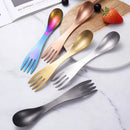 Axyaa Stainless Steel Outdoor Picnic Cutlery Set - Camping Survival Tool