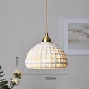 Axyaa Nordic White Ceramic LED Pendant Light with Knob Switch - Modern Copper Hanging Lamp