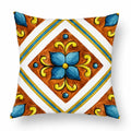 Axyaa Watercolor Geometric Flowers Polyester Cushion Cover Sofa Throw Pillow Cover