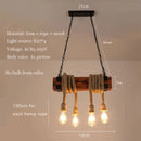 Axyaa Retro Industrial Wood Chandelier Pendant Lamp E27 Hanging Fixture