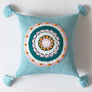 Axyaa Floral Cushion Cover 45x45cm Pink Cream Yellow Green Tassels Home Decor Pillow Case