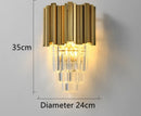 Axyaa Crystal Wall Light: Gold Black Finish Sconce with Modern K9 Crystal Drops