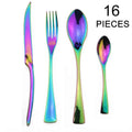 Axyaa 16-Piece Black Stainless Steel Cutlery Set for Dining and Entertaining