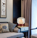 Axyaa Wooden Glass Table Lamp for Modern Living Room & Bedroom