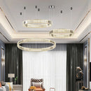 Axyaa Luxury Crystal LED Chandelier - Dimmable Villa Stairs Circle Lighting