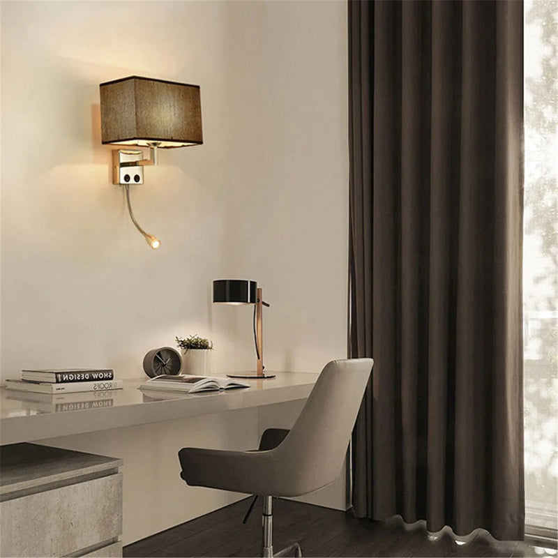 Axyaa Modern Minimalist LED Wall Lamps with Rectangle Texture Shade