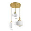 Axyaa Copper Ceramic LED Pendant Light Modern Hanging Lamp for Home Indoor Lighting