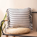 Axyaa Cotton Cushion Cover with Tassels in Black and White, Various Sizes