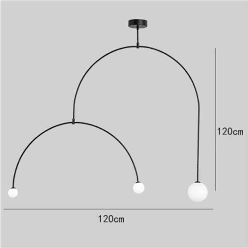 Axyaa Iron Balance Chandelier, Scandinavian Design for Living Room and Bedroom