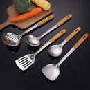 Axyaa Stainless Steel Utensils Set - Spatula, Spoon, Shovel, Colander - Kitchen Cookware