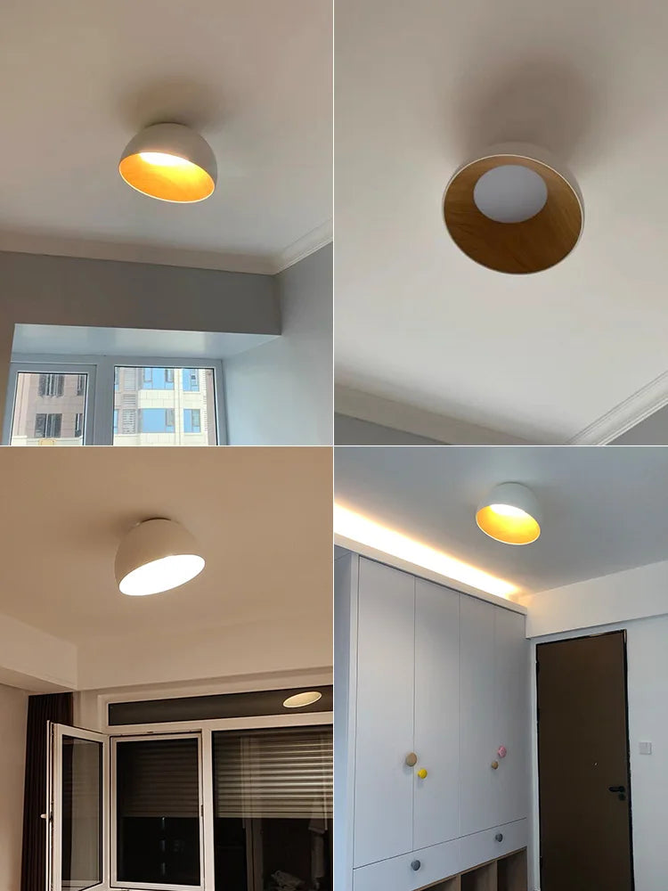 Axyaa Wood Grain Study Lamp - Modern Minimalist Bedroom Ceiling Light