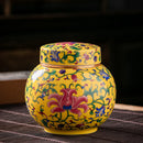 Axya Chinese Print Ceramic Tea Caddy: Kitchen & Desktop Storage, Home Decor & Gift