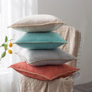 Axyaa Fringed Linen Cushion Cover - 45x45cm - Blue Grey Yellow Red Green