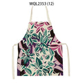 Axyaa Tropical Floral Kitchen Apron for Cooking, Baking, Cleaning - 47x38cm