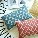 Axyaa Cotton Embroidered Pillow Cover 45x45cm Yellow Blue Pink Red Square