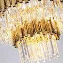 Axyaa Crystal LED Pendant Chandelier: Elegant Glass Living Room Lighting