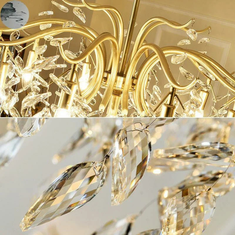 Axyaa Crystal Chandelier: Modern LED Luxury Lighting for Home Décor