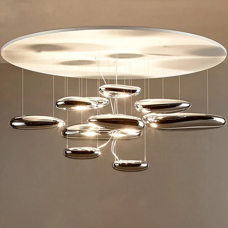 Axyaa Silver Lamp: Mercury Collection SKYDRO Ceiling Pendant Luxury Decoration