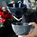 Axyaa Nordic Golden Marbling Ceramic Tableware Set for Dining