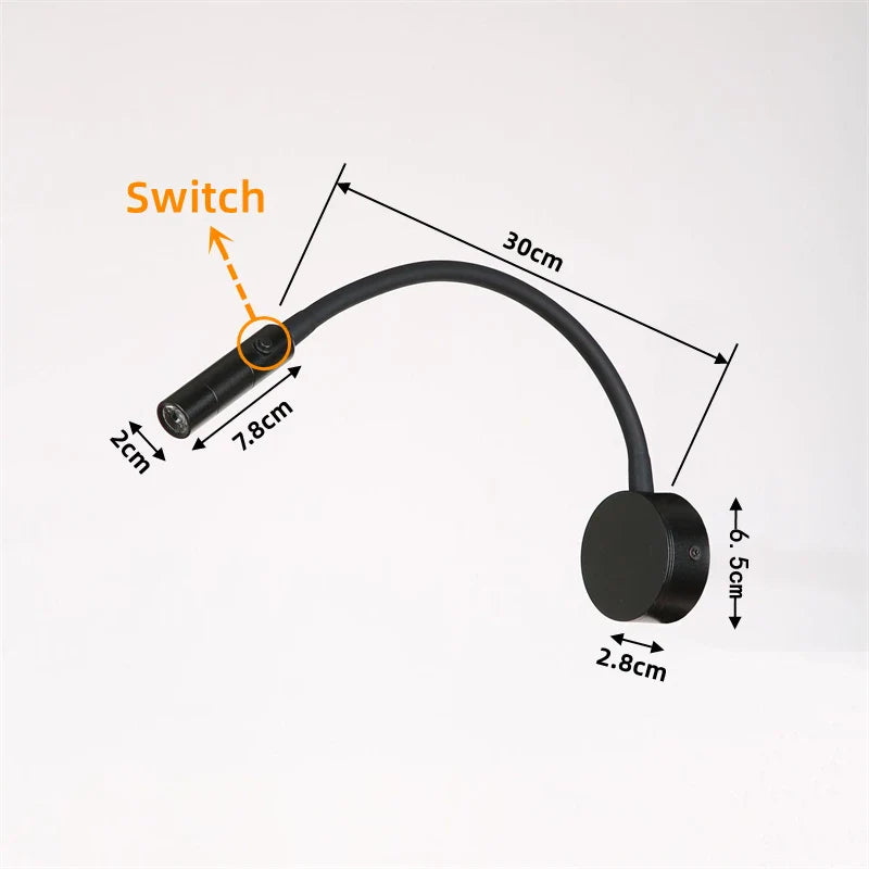 Axyaa Flexible Hose LED Wall Lamp for Bedside Study and Bedroom