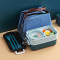 Axyaa Stainless Steel Double Layer Lunch Box Set