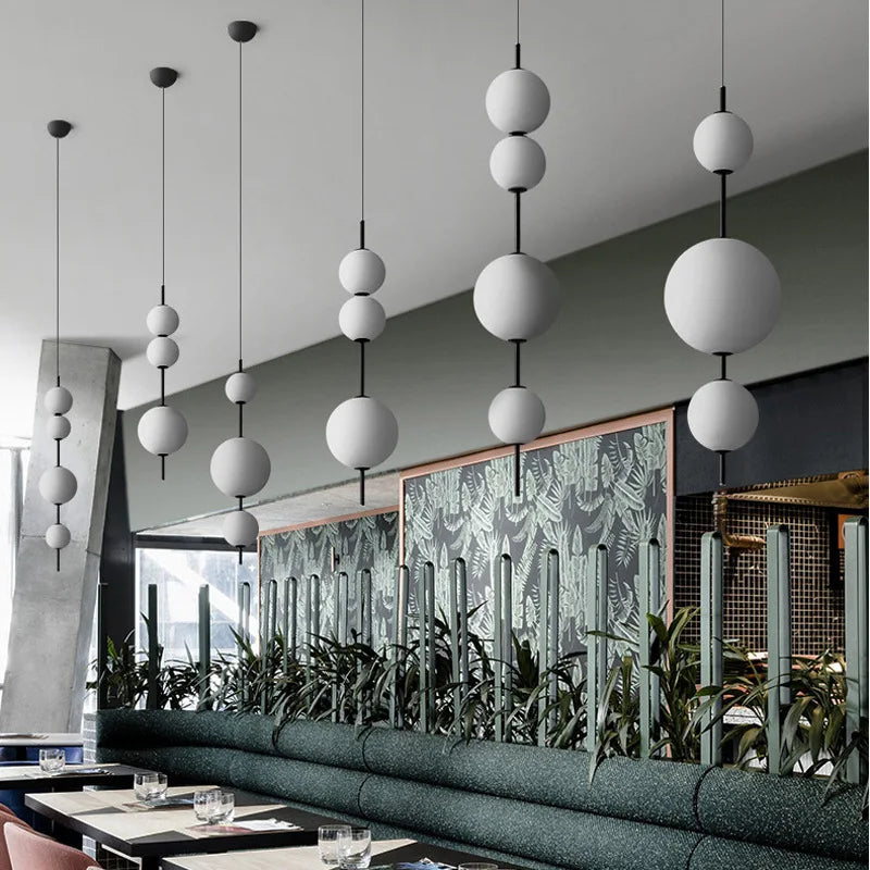 Axyaa Modern Glass Ball Chandelier Pendant Light for Kitchen, Bedroom & Restaurant Decor