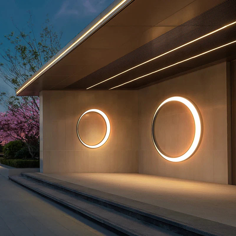 Axyaa Stainless Steel Moon Lamp for Street Garden, Outdoor Wall Sconce