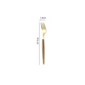 Axyaa 5-Piece Stainless Steel Wooden Handle Dinnerware Set