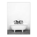 Axyaa Panda Giraffe Bear Elephant Nursery Wall Art Canvas Print