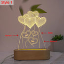 Axyaa Personalized 3D Illusion Wood Base Night Light with Name & Date