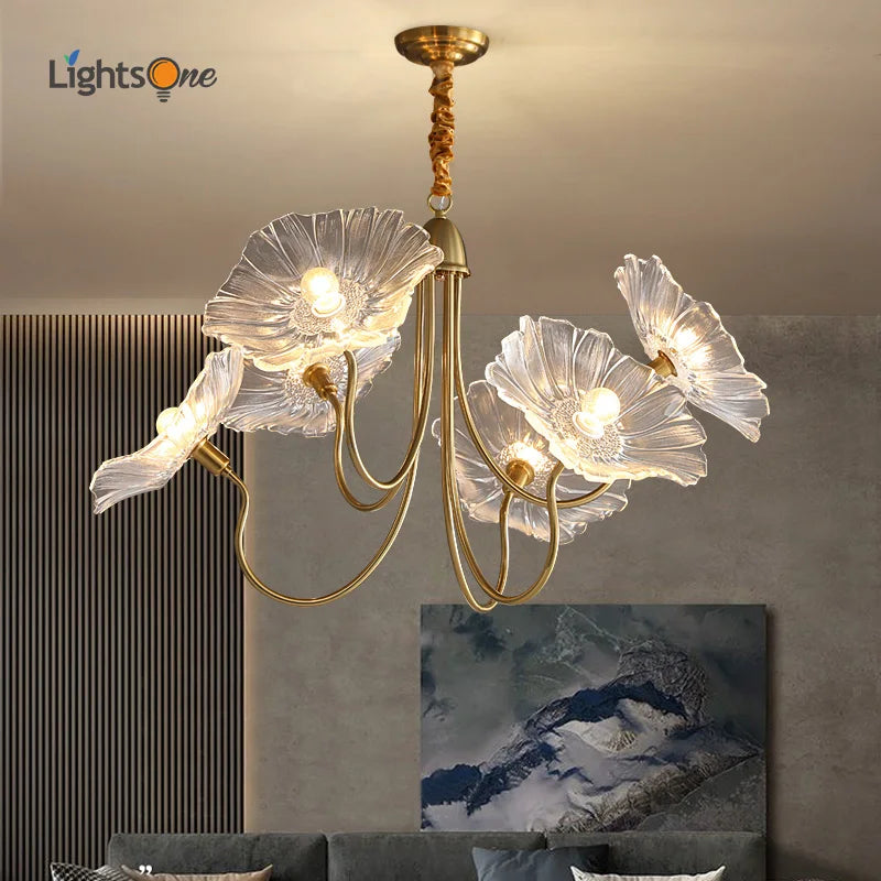 Axya Modern Nordic Flower Chandelier for Living & Dining Room