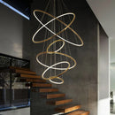 Axyaa Nordic Golden Circle Chandelier for Villa Living Room