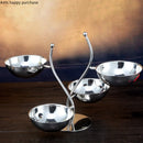 Axya Stainless Snack Tray Partition Dessert Fruit Plate Bar KTV Candy Rack