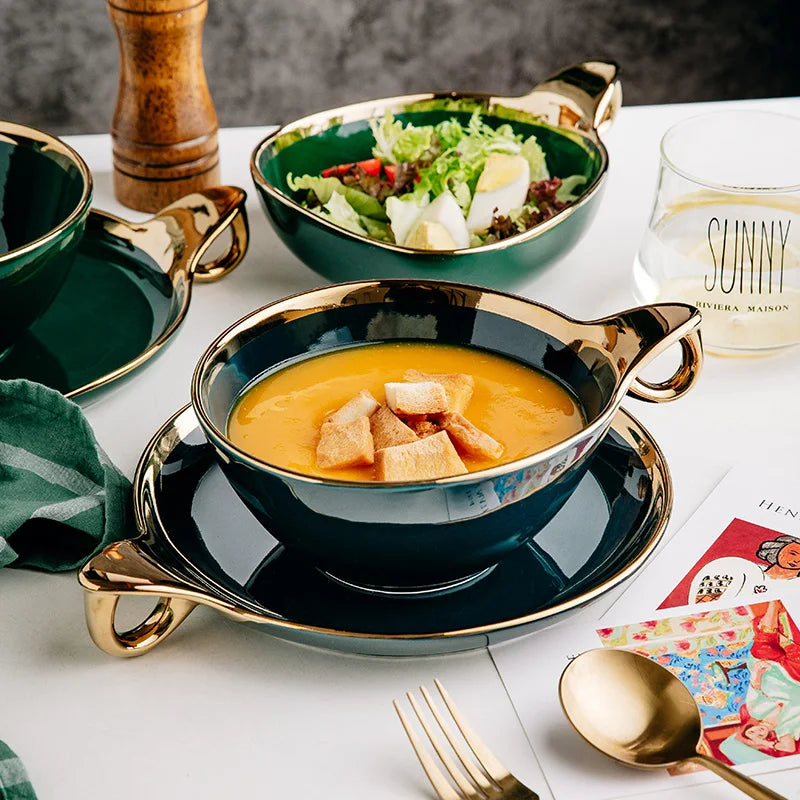 Axya Ceramic Dessert Bowl Set: Elegant Table Decoration for Breakfast, Fruit Salad & More