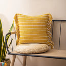 Axyaa Cotton Cushion Cover with Tassels in Black and White, Various Sizes