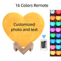 Axyaa Personalized Moon Lamp with Photo Text Heart Shape Night Light - Custom Gift
