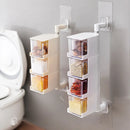 Axyaa Rotating Spice Storage with Spoon Wall Mount Jar Kitchen Organizer